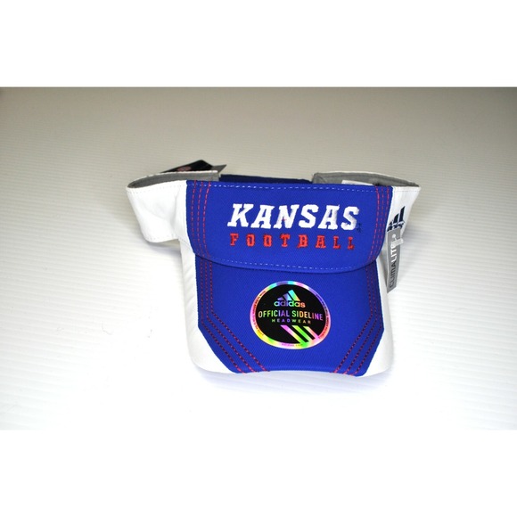 Adidas University of Kansas Football Blue & White Visor New - Picture 1 of 4